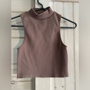 ZARA mock neck cropped tank top